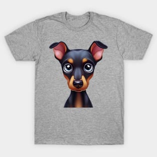 Adorable Doberman Pinscher Cartoon T-Shirt